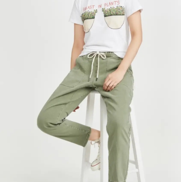 One teaspoon khaki green shabbies relaxed fit drawstring jeans - Picture 3 of 4